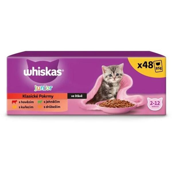 Whiskas kapsičky Klasický výběr ve šťávě pro koťata 48× 85 g - Kliknutím zobrazíte detail obrázku.