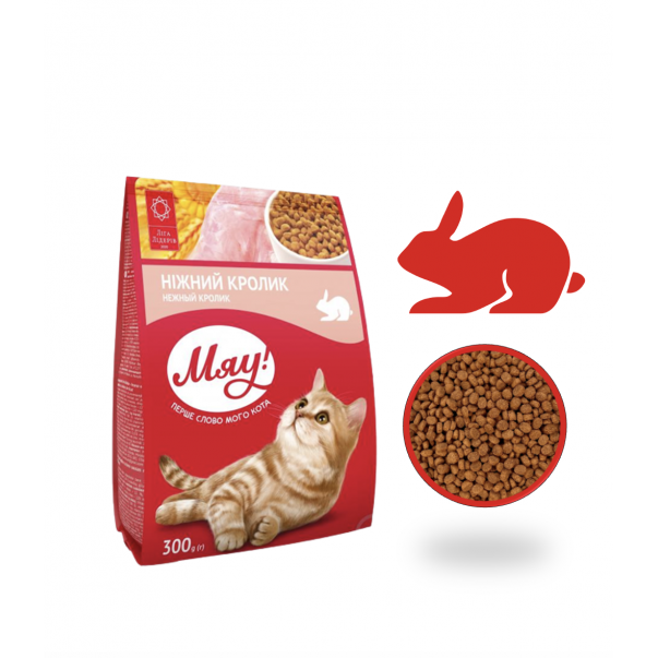 Miau! pro dospělé kočky s králíkem 300g (4546) - Kliknutím zobrazíte detail obrázku.