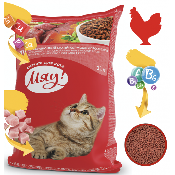 Miau! pro dospělé kočky s kuřecím masem Na váhu 100g (2086) - Kliknutím zobrazíte detail obrázku.