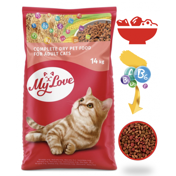 MY LOVE pro dospělé kočky s masem, rýží a zeleninou 300g (8377) - Kliknutím zobrazíte detail obrázku.