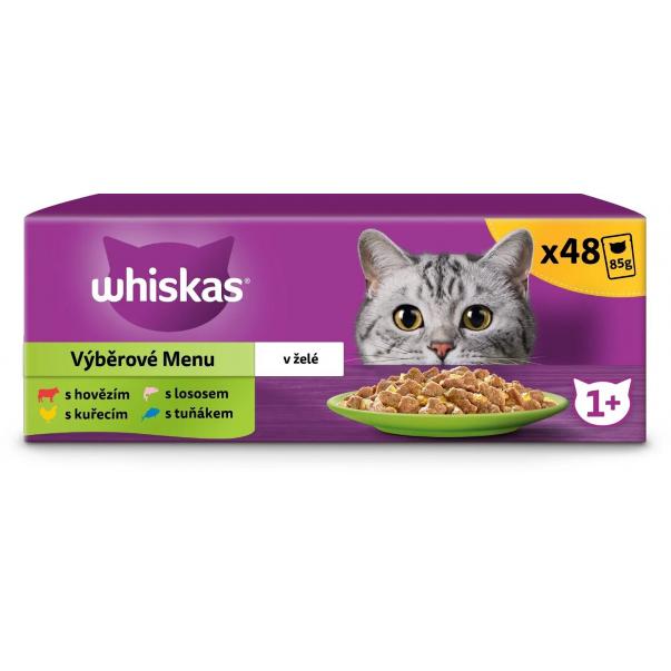 Whiskas kapsičky výběrové menu v želé pro dospělé kočky 48× 85 g - Kliknutím zobrazíte detail obrázku.