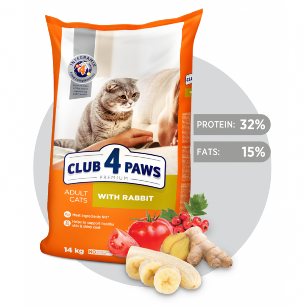 CLUB 4 PAWS Premium S králíkem. Pro dospělé kočky 14 kg (9153) - Kliknutím zobrazíte detail obrázku.