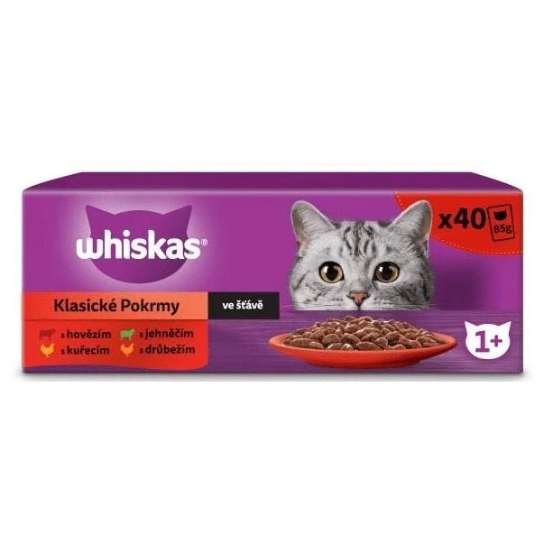 Whiskas kapsičky klasický výběr ve šťávě pro dospělé kočky 40 × 85 g - Kliknutím zobrazíte detail obrázku.