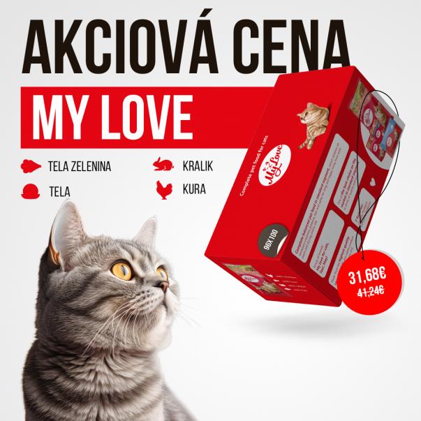 My Love kapsičky pro kočky 4 příchutě SET1 (96x100g) 9,6kg - Kliknutím zobrazíte detail obrázku.