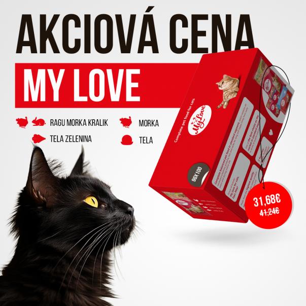 My Love kapsičky pro kočky 4 příchutě SET2 (96x100g) 9,6kg - Kliknutím zobrazíte detail obrázku.