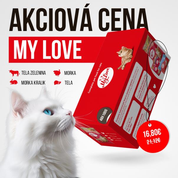 My Love Kapsičky pro kočky 4 příchutě SET3 (48x100g) 4,8kg - Kliknutím zobrazíte detail obrázku.