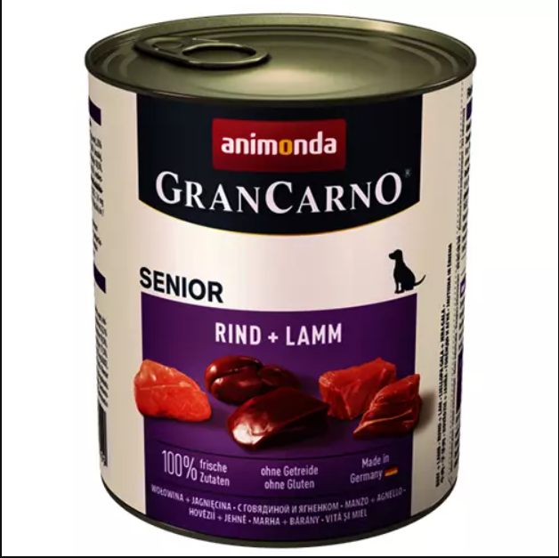 Animonda Gran Carno Senior teľacie & jahňacie mäso 2x 400g kg