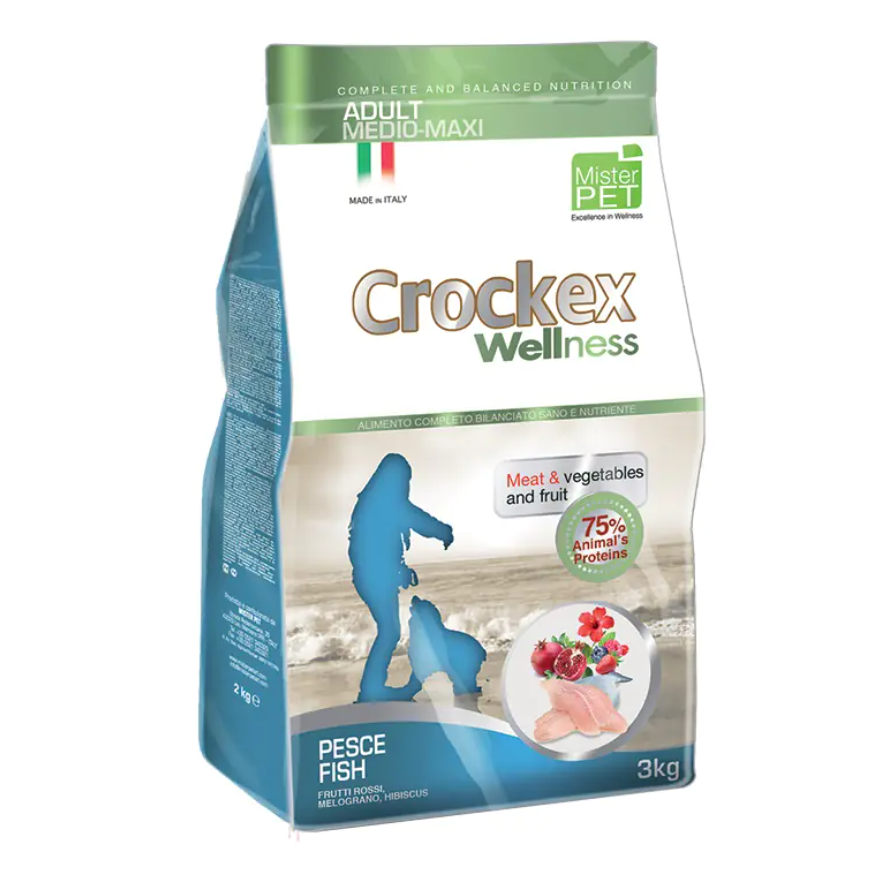 Crockex wellness pro dospělé psy středních plemen Fish rice Low Grain 12 kg